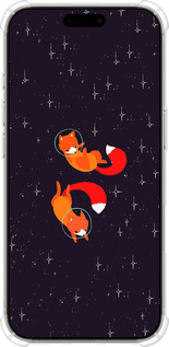 Силикон с усиленными углами чехол Лисички в космосе для Apple iPhone 16 Pro - 4519sp-3708 изображение 