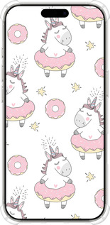 Силикон с усиленными углами чехол Единорожки для Apple iPhone 16 Pro - 4659sp-3708 изображение 