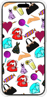 Силикон с усиленными углами чехол stickers для Apple iPhone 16 Pro - 4757sp-3708 изображение 