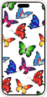 Силикон с усиленными углами чехол Красочные мотыльки для Apple iPhone 16 Pro - 4761sp-3708 изображение 