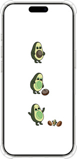 Силикон с усиленными углами чехол Авокадо 1 для Apple iPhone 16 Pro - 4857sp-3708 изображение 