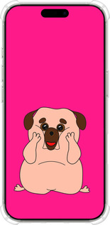 Силикон с усиленными углами чехол Весёлый мопс для Apple iPhone 16 Pro - 4908sp-3708 изображение 