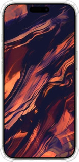 Силикон с усиленными углами чехол Черно-оранжевая абстракция для Apple iPhone 16 Pro - 5340sp-3708 изображение 