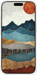 Силикон с усиленными углами чехол Закат горы для Apple iPhone 16 Pro - 5434sp-3708 изображение 