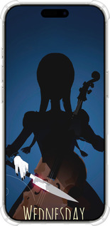 Силикон с усиленными углами чехол Wednesday для Apple iPhone 16 Pro - 5515sp-3708 изображение 