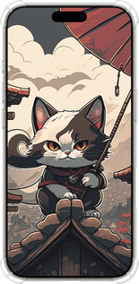 Силіконовий протиударний с посиленими кутами чехол Японія - кіт на даху для Apple iPhone 16 Pro - 5582sp-3708 изображение 