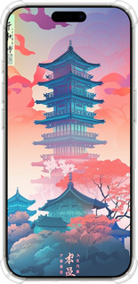 Силикон с усиленными углами чехол Япония монастырь для Apple iPhone 16 Pro - 5590sp-3708 изображение 