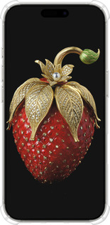 Силикон с усиленными углами чехол Клубника v3 для Apple iPhone 16 Pro - 5638sp-3708 изображение 