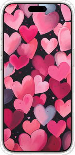 Силикон с усиленными углами чехол Сердечки 4 для Apple iPhone 16 Pro - 5662sp-3708 изображение 