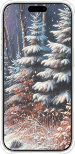 Силикон с усиленными углами чехол Зимний пейзаж для Apple iPhone 16 Pro - 5814sp-3708 изображение 