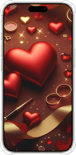 Силикон с усиленными углами чехол Сердечки v3 для Apple iPhone 16 Pro - 5833sp-3708 изображение 