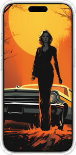 Силіконовий протиударний с посиленими кутами чехол Чохол для телефону Дівчина біля автомобіля для Apple iPhone 16 Pro - 5946sp-3708 изображение 