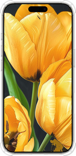 Силикон с усиленными углами чехол Желтые тюльпаны для Apple iPhone 16 Pro - 5991sp-3708 изображение 