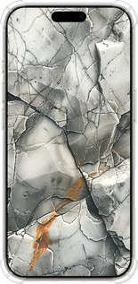 Силикон с усиленными углами чехол Серый мрамор для Apple iPhone 16 Pro - 6041sp-3708 изображение 