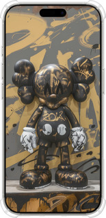 Силикон с усиленными углами чехол Bronze kaws для Apple iPhone 16 Pro - 6097sp-3708 изображение 