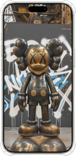 Силикон с усиленными углами чехол Bronze kaws v3 для Apple iPhone 16 Pro - 6099sp-3708 изображение 