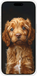 Силикон с усиленными углами чехол Cocker spaniel на черном фоне для Apple iPhone 16 Pro - 6137sp-3708 изображение 