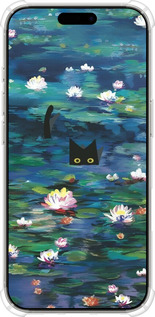 Силикон с усиленными углами чехол із зображенням водяних лілій та кішок для Apple iPhone 16 Pro - 6257sp-3708 изображение 