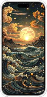 Силикон с усиленными углами чехол Арт волны для Apple iPhone 16 Pro - 6332sp-3708 изображение 