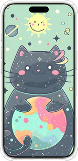 Силикон с усиленными углами чехол Милый котик для Apple iPhone 16 Pro - 6364sp-3708 изображение 