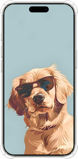 Силикон с усиленными углами чехол Пес в очках для Apple iPhone 16 Pro - 6381sp-3708 изображение 