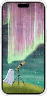 Силикон с усиленными углами чехол Привидение и звезды для Apple iPhone 16 Pro - 6443sp-3708 изображение 