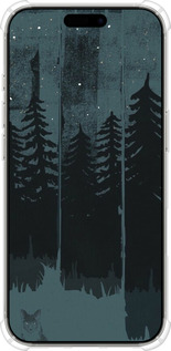 Силикон с усиленными углами чехол Лиса и ночной лес для Apple iPhone 16 Pro - 6481sp-3708 изображение 