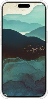 Силіконовий протиударний с посиленими кутами чехол Із зображенням гір Індіго для Apple iPhone 16 Pro - 6484sp-3708 изображение 