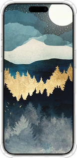 Силіконовий протиударний с посиленими кутами чехол Нічний краєвид з лісом та горами для Apple iPhone 16 Pro - 6493sp-3708 изображение 