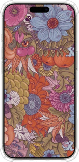 Силикон с усиленными углами чехол Абстрактные цветы для Apple iPhone 16 Pro - 6526sp-3708 изображение 