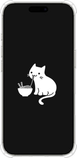 Силикон с усиленными углами чехол С милым котом на черном фоне для Apple iPhone 16 Pro - 6528sp-3708 изображение 