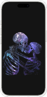 Силикон с усиленными углами чехол С изображением скелета для Apple iPhone 16 Pro - 6537sp-3708 изображение 
