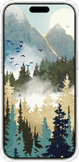 Силіконовий протиударний с посиленими кутами чехол Із зображенням лісового пейзажу для Apple iPhone 16 Pro - 6548sp-3708 изображение 