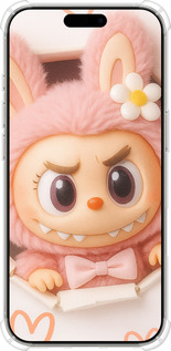 Силикон с усиленными углами чехол Лабубу 2 для Apple iPhone 16 Pro - 6710sp-3708 изображение 