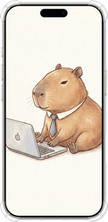 Силіконовий протиударний с посиленими кутами чехол Funny Capybara CEO Working для Apple iPhone 16 Pro - 6777sp-3708 изображение 