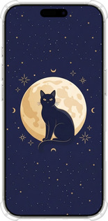Силикон с усиленными углами чехол Cute Cat Celestial/Witchy для Apple iPhone 16 Pro - 6787sp-3708 изображение 