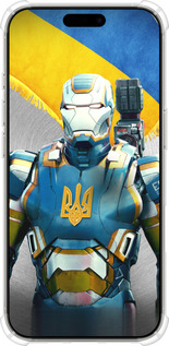Силикон с усиленными углами чехол Украинский киборг для Apple iPhone 16 Pro - 980sp-3708 изображение 