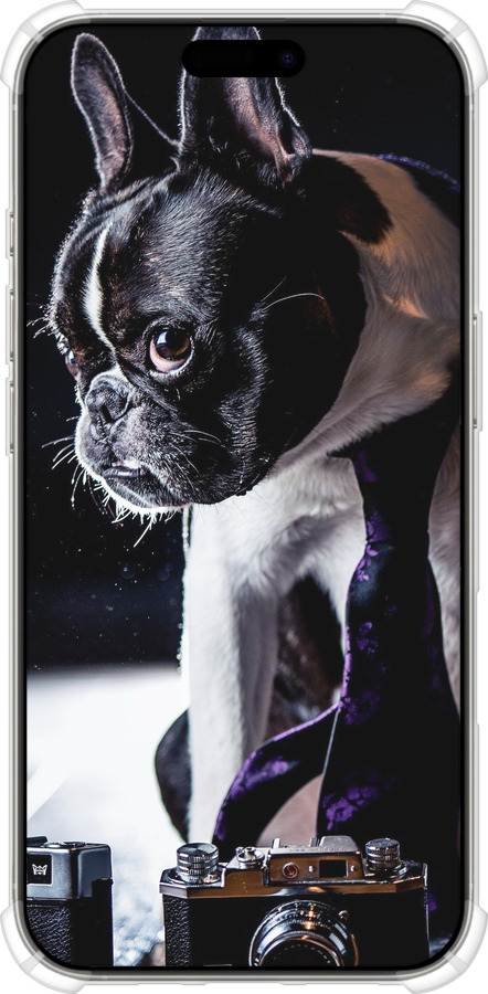 Силикон с усиленными углами чехол Бульдог-фотограф для Apple iPhone 16 Pro - 142sp-3708 изображение 