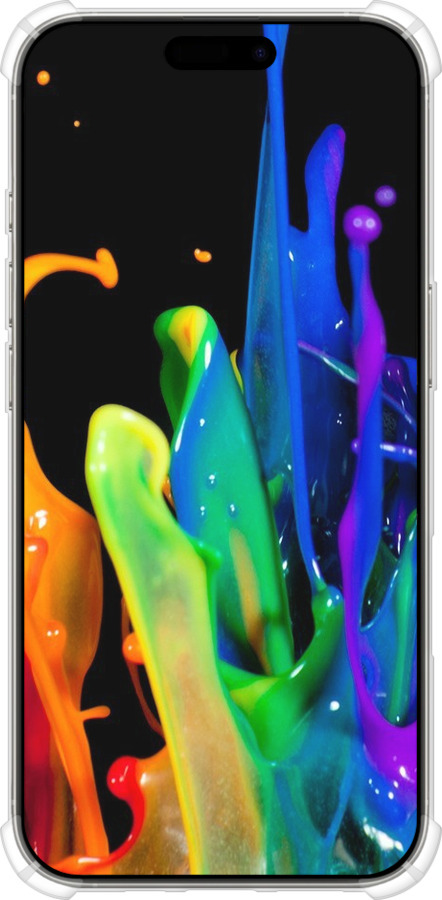 Силіконовий протиударний с посиленими кутами чехол Бризки фарби для Apple iPhone 16 Pro - 3957sp-3708 изображение 