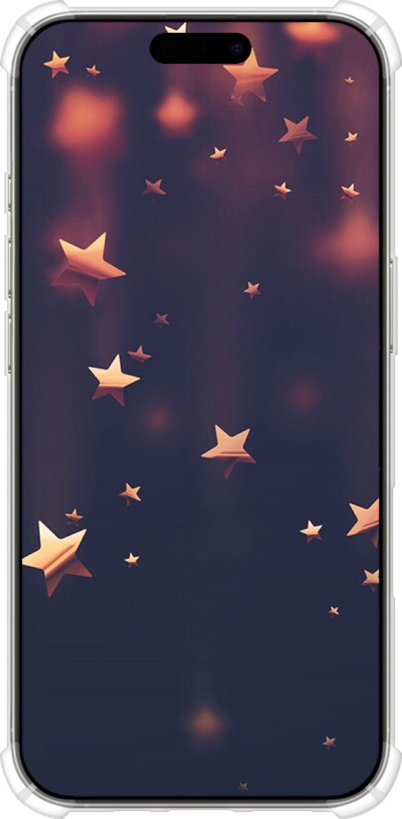 Силикон с усиленными углами чехол Падающие звезды для Apple iPhone 16 Pro - 3974sp-3708 изображение 
