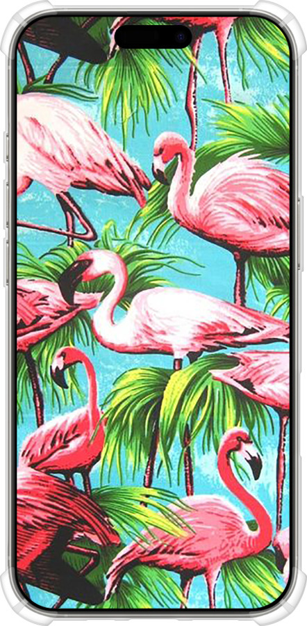 Силіконовий протиударний с посиленими кутами чехол Tropical background для Apple iPhone 16 Pro - 4016sp-3708 изображение 