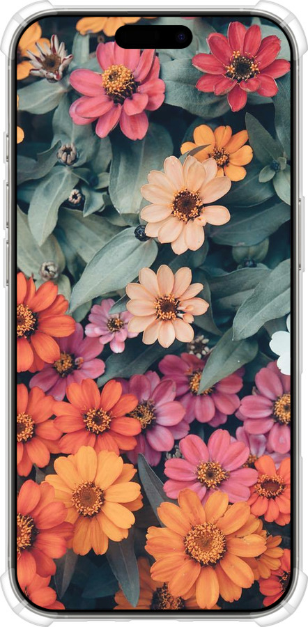 Силіконовий протиударний с посиленими кутами чехол Beauty flowers для Apple iPhone 16 Pro - 4050sp-3708 изображение 