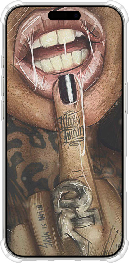 Силикон с усиленными углами чехол Swag-girl для Apple iPhone 16 Pro - 4124sp-3708 изображение 