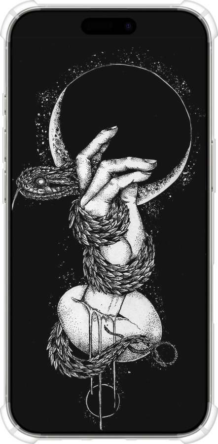 Силикон с усиленными углами чехол Змея в руке для Apple iPhone 16 Pro - 4149sp-3708 изображение 