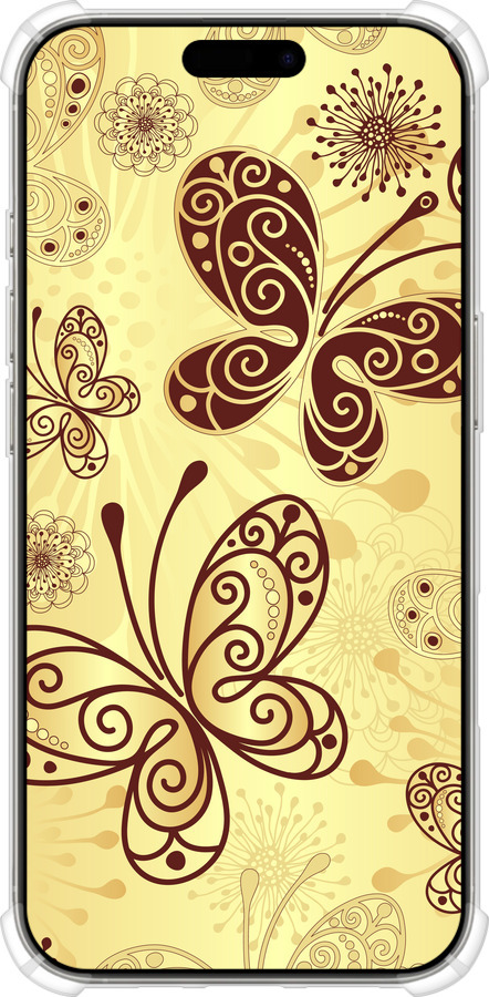 Силикон с усиленными углами чехол Красивые бабочки для Apple iPhone 16 Pro - 4170sp-3708 изображение 