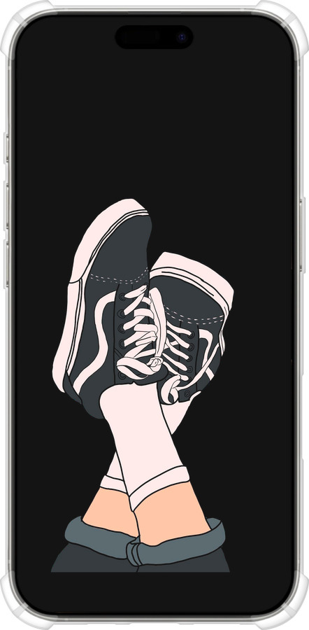 Силикон с усиленными углами чехол Кеды для Apple iPhone 16 Pro - 4265sp-3708 изображение 