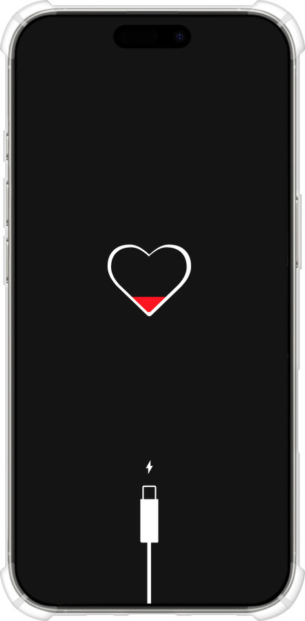 Силикон с усиленными углами чехол Подзарядка сердца для Apple iPhone 16 Pro - 4274sp-3708 изображение 