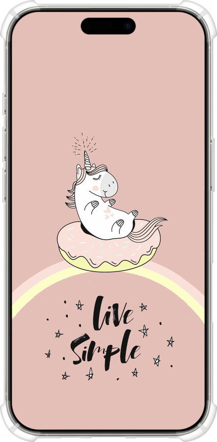Силикон с усиленными углами чехол Единорожка в пончике для Apple iPhone 16 Pro - 4282sp-3708 изображение 