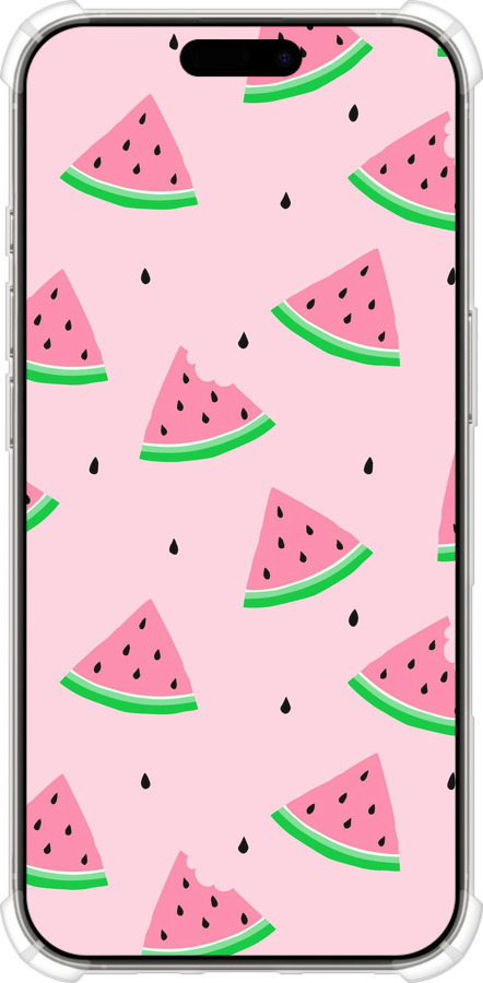Силіконовий протиударний с посиленими кутами чехол Рожевий кавун для Apple iPhone 16 Pro - 4314sp-3708 изображение 