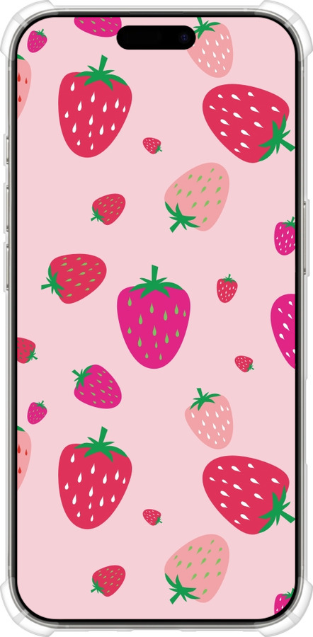 Силикон с усиленными углами чехол Клубнички для Apple iPhone 16 Pro - 4332sp-3708 изображение 